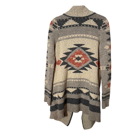 Lucky Brand Womens Aztec Southwest Heavyweight Sweater Neutral Long Staple Small - Picture 11 of 12